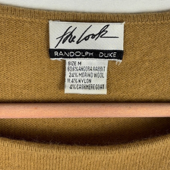 The Look Women Pullover Sweater Neutral Angora Merino Cashmere Quiet Luxury Tan - Picture 5 of 9